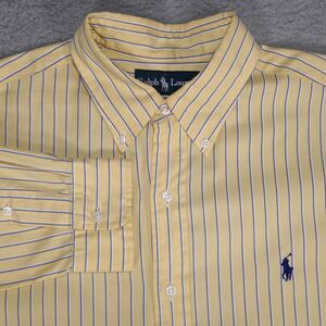 Polo Ralph Lauren Shirt Mens 16 34/35 Yellow Long Sleeve Classic Fit Mens Large